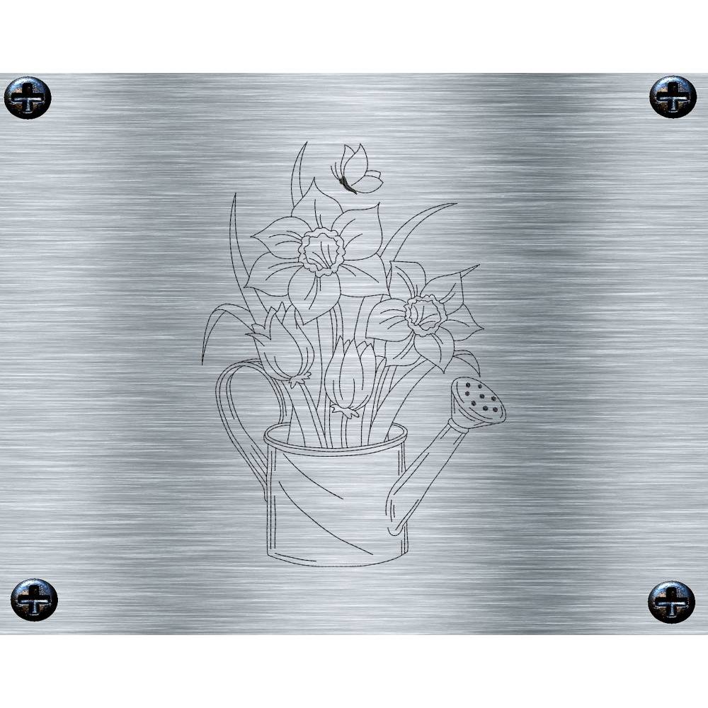 Stickdatei Blumenkanne - 13 x 18 Rahmen - Botanische Stickmotive, Blumenstickerei, Redwork Stickerei,digitale Stickdatei Bild 2