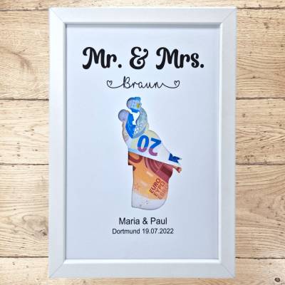 Geldgeschenk zur Hochzeit personalisiert Hochzeitspaar 