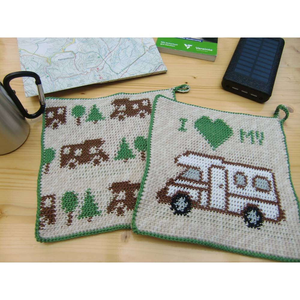 DIY Häkelanleitung Doubleface-Topflappen Wohnmobil (PDF) Bild 1
