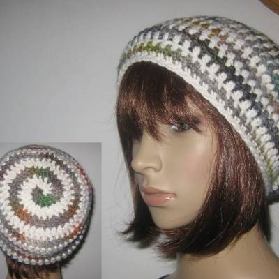 Mütze, Beanie im Spiral-Design, Häkelmütze, Boshi Style