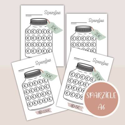 Sparglas, Sparziele, Vorlagen Sparchallenge zum Ausdrucken