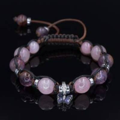 Damen Edelsteinen Armband aus Auralit Quarz und Hämatit mit 925 STERLING SILBER