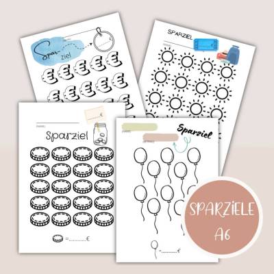 Sparglas, Sparziele, Vorlagen Sparchallenge zum Ausdrucken