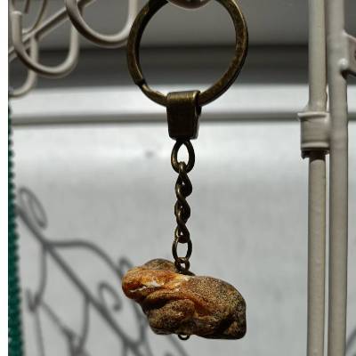 Schlüsselring mit Bernstein-Nugget