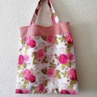 Einkaufsbeutel, Stoffbeutel, Baumwolltasche, Rosen