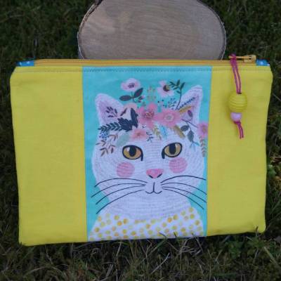 Täschchen "Boho-Katze" sonnengelb