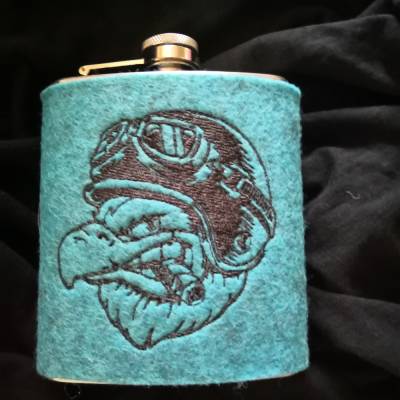 S-FM0001-10 Flachmann 200ml mit bestickter Filzhülle *Albatros*