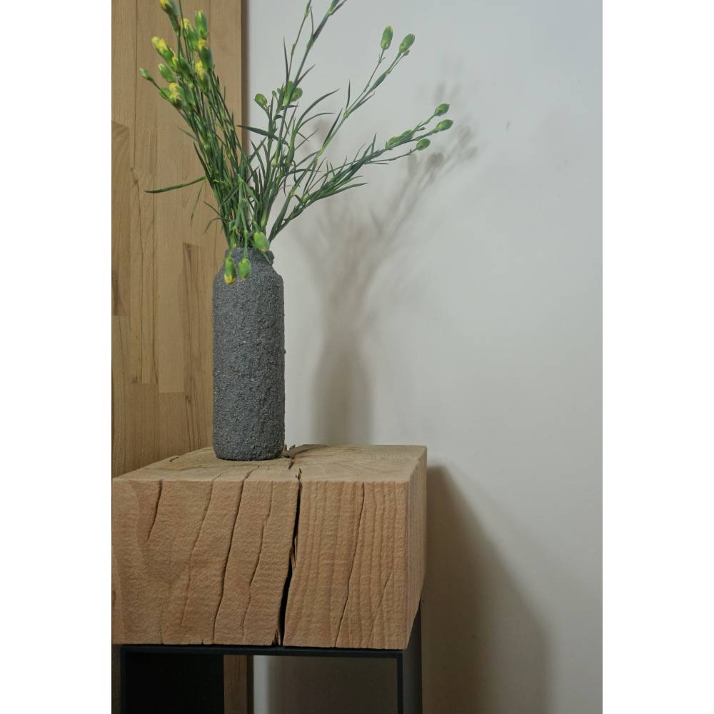 Handgemachte Upcycling Vase in Asphaltoptik | nachhaltige Dekovase anthrazit | moderne Deko für Regal & Wohnzimmer Bild 2