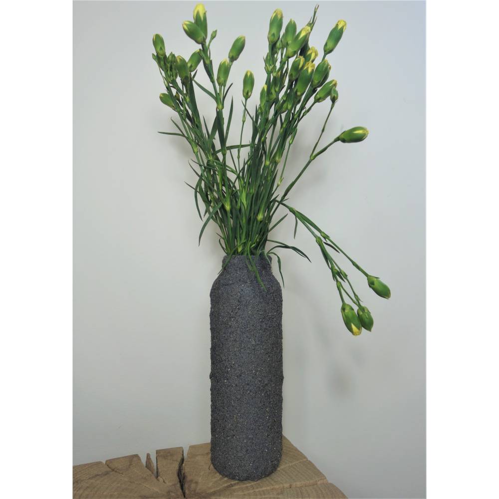 Handgemachte Upcycling Vase in Asphaltoptik | nachhaltige Dekovase anthrazit | moderne Deko für Regal & Wohnzimmer Bild 8