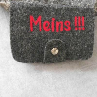 Visitenkarten EC Mäppchen aus Filz mit Katze und Statement