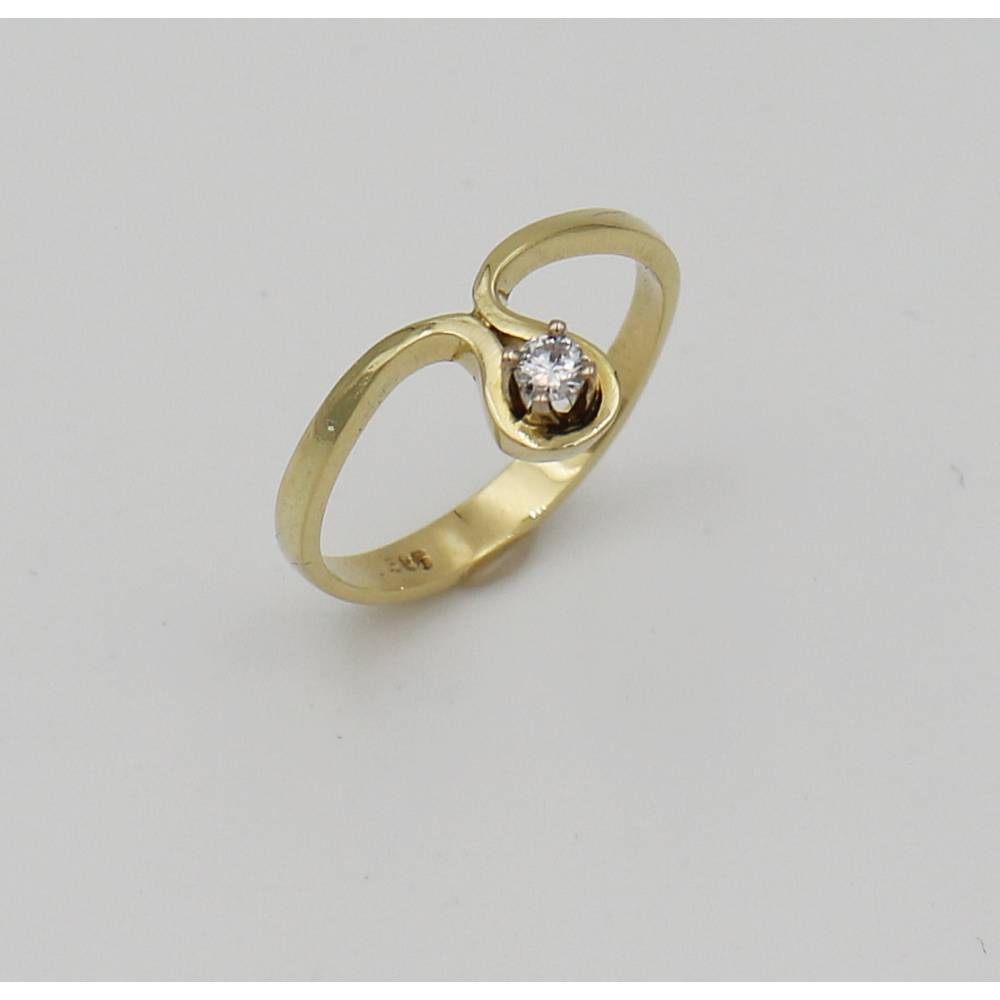 Brillantring 585 Gold – 14 K Goldring mit Brillant Bild 1