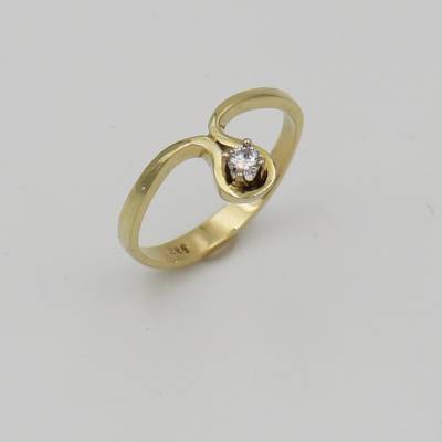 Brillantring 585 Gold – 14 K Goldring mit Brillant