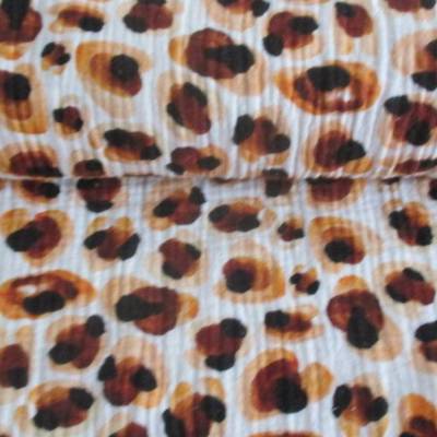 Musselin Double Gauze Thea, Leo terracotta/orange/weiß Oeko-Tex® Standard 100 (1m/12,- €)