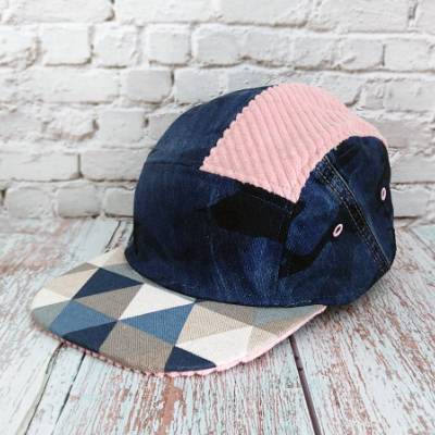 5-Panel-Cap Upcycling | ROSE | Snapback, Flat-Visor, Schnallenverschluss | Kinder (50-55cm Kopfumfang) | RÄUBERKIND