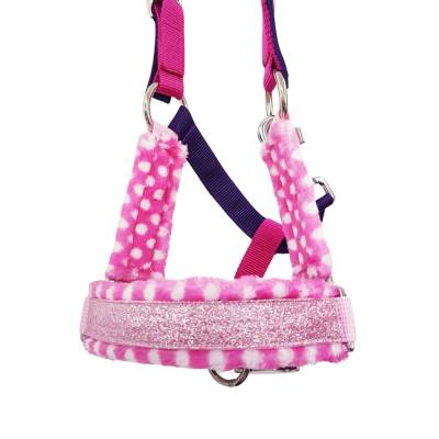 Halfter Vollblut / Cob "Candy" personalisierbar Pferdehalfter Größe Vollblut / Cob pink lila rosa Glitzer