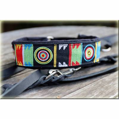 Hundehalsband MASSAI, Zugstopp Halsband für Hunde, in vier Farben, Martingale, Rhodesian Ridgeback, Afrika