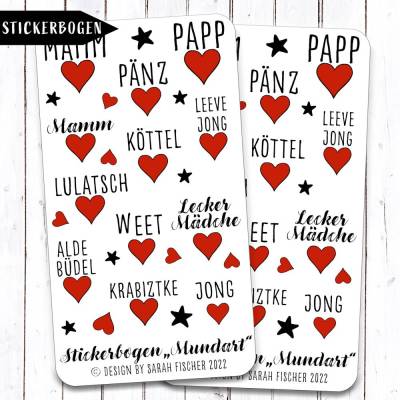 Stickerbogen Düsseldorfer Mundart