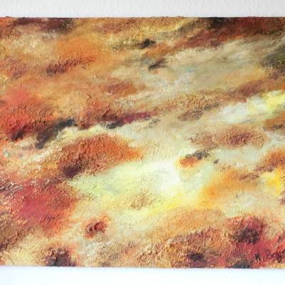 Acrylbild "Relief Braun und Gelb" auf Leinwand 100 cm x 70 cm