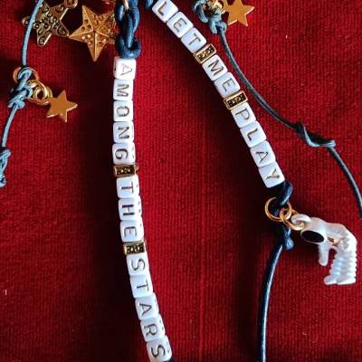 Taschenanhänger mit Sternen - Motto - "Let me play  ... stars"