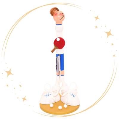 Handgefertigtes Geldgeschenk Tischtennisspieler – Originelle Holzfigur zum Geburtstag