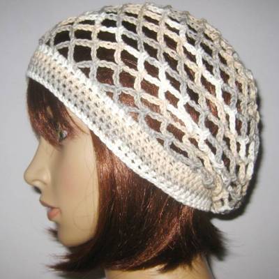 Mütze, Beanie, Sommer-Mütze mit schönem Farbverlauf, aus Baumwolle und Viskose