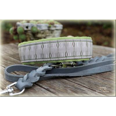 romantisches Halsband mit Zugstopp für Hunde, Hundehalsband in rosa, grau, bunt, Martingale