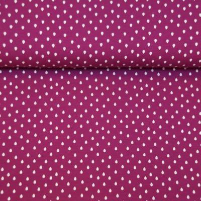 Jersey pink beere Regen Regentropfen Herbst Mädchen Damen Stoff nähen 50cm