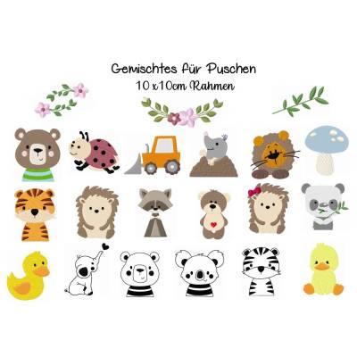 Stickdatei Gemischtes für Puschen,Lederpuschen, Krabbelpuschen ,Puschen