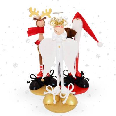 Geldgeschenk Weihnachten: Handgemachte Engel, Rentier und Weihnachtsmann Figur – Geschenkidee aus Holz