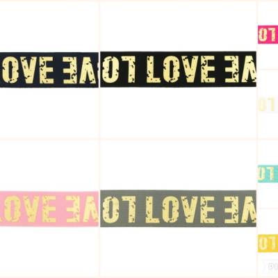 2m elastisches Gummi Gummiband Love gold 40mm 4cm marine gelb mint pink weiß rosa