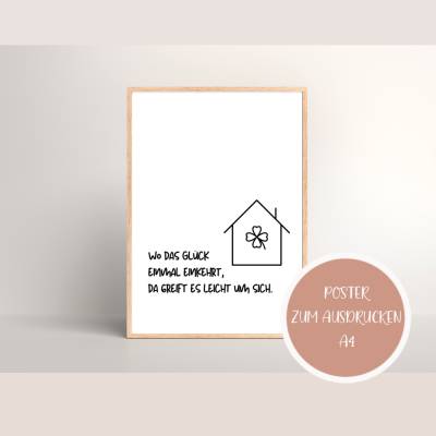 Poster zum Ausdrucken - Geschenk zum Einzug, Deko für das neue Zuhause 