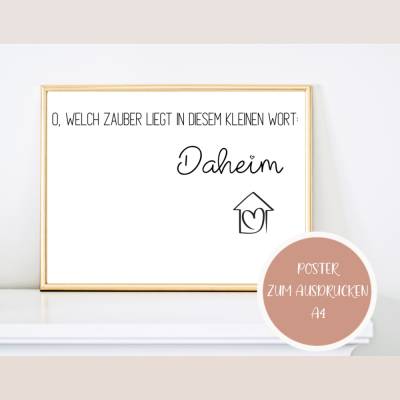 Poster zum Ausdrucken - Geschenk zum Einzug, Deko für das neue Zuhause 