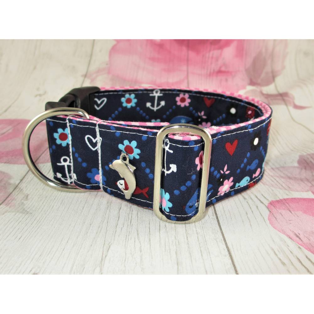Maritimes Hundehalsband "Under the Sea" Halsband Hund verstellbar mit  Klickverschluss Kunststoff oder Metall