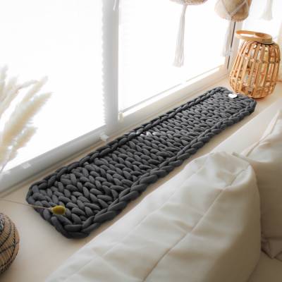 Flaches Katzenbett aus gefülltem Biobaumwollgarn Quermuster, in vielen Farben und Größen