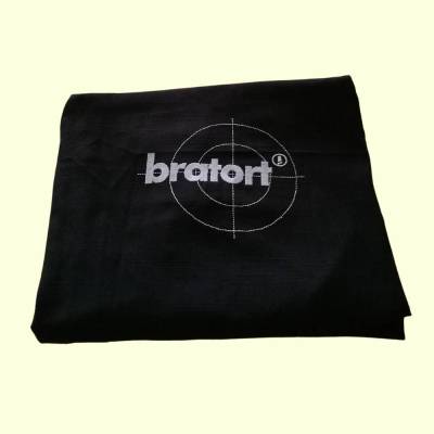 schwarze Grill-Schürze, bestickt mit Motiv bratort, verstellbare Bänder zum Schließen,Baumwolle