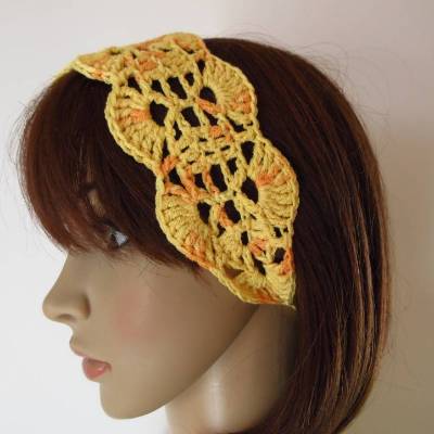 Haarband aus elastischer Baumwolle, Stirnband, Haarschmuck, gehäkelt  