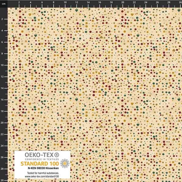 Springle Star Patchworkstoff Star Springle, beiger Quiltstoff mit kleinen beigen und ...
