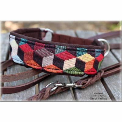 Halsband GEOMETRIE mit Zugstopp für deinen Hund, Hundehalsband Martingale in verschiedene Farben