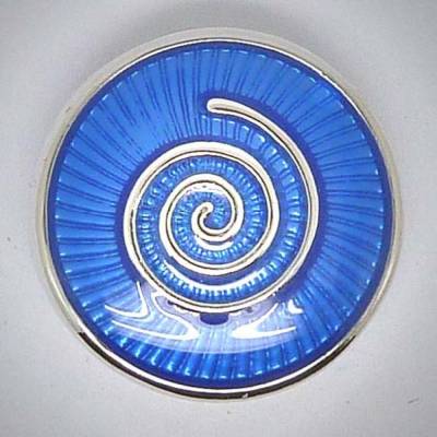 Druckknopf, Schnecke/Spirale, Blau / Silberfarben, 20mm