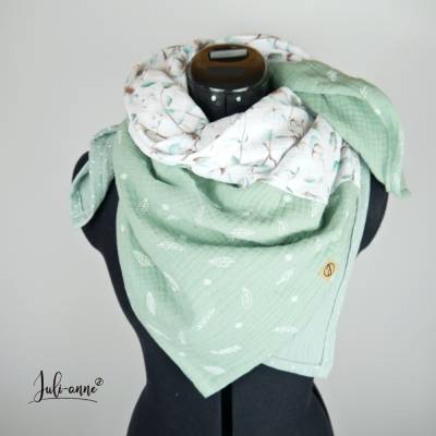 Teenies / Damen Musselin Tuch Halstuch Mint