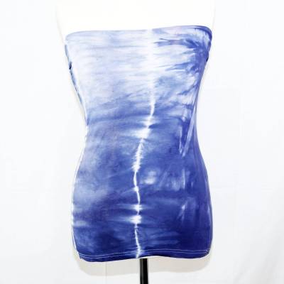 Frauen Top Größe 42 Hand gefärbt in Blau Einzelstück Unikat Upcycling