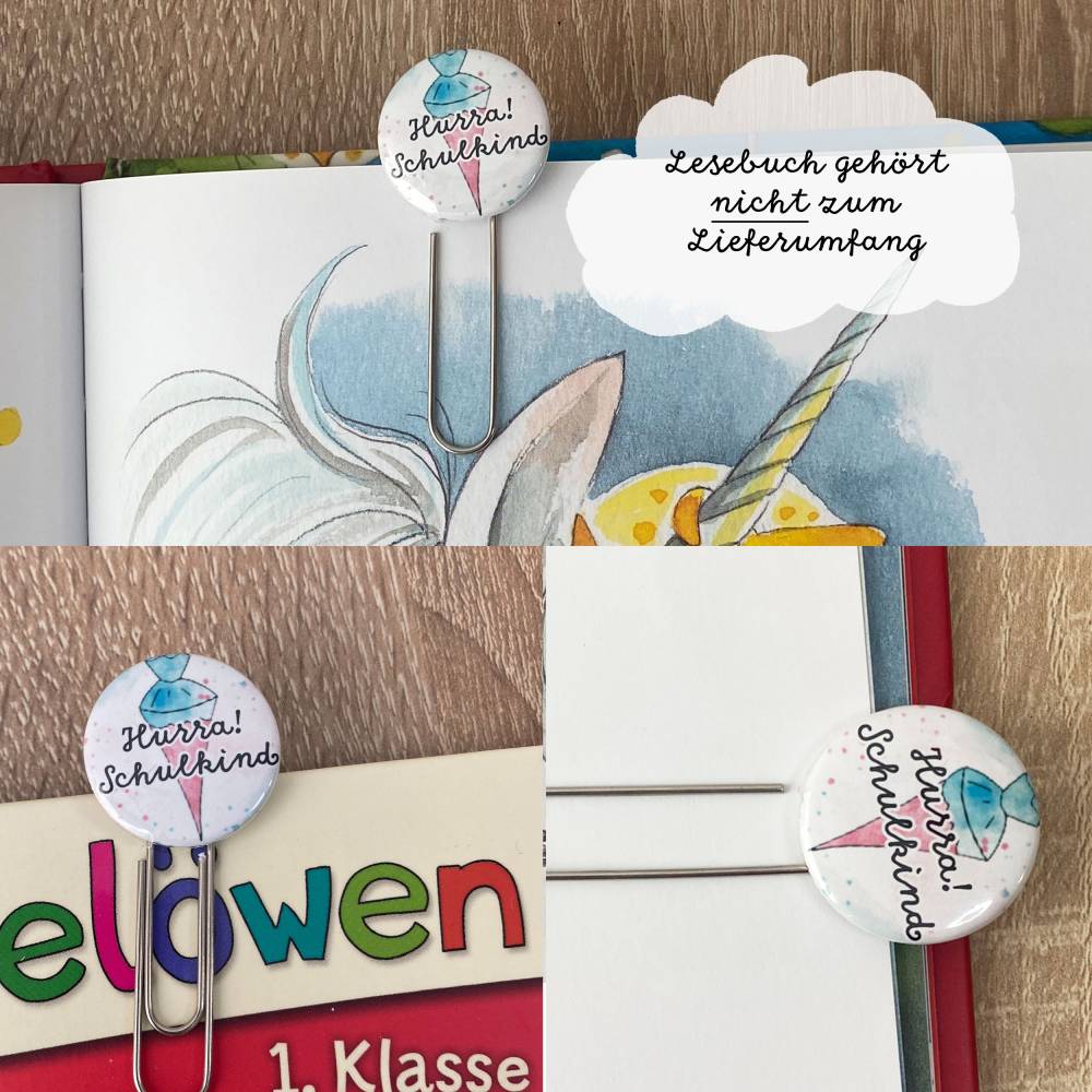 Schultüte Türkis & Rosa im Aquarelldesign Lesezeichen Bild 5