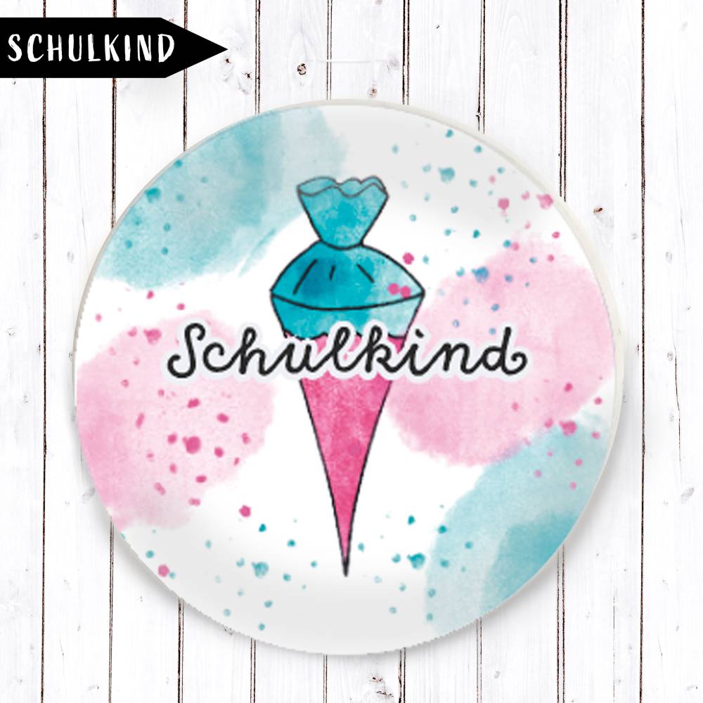 Schultüte Türkis & Rosa im Aquarelldesign Lesezeichen Bild 6