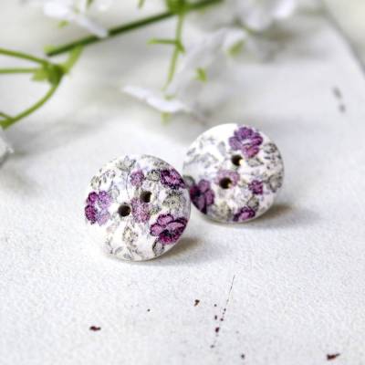 Blütenmuster • Ohrstecker Holz | Ohrschmuck | Geschenkidee Frau | Freundin | Schwester | Mama