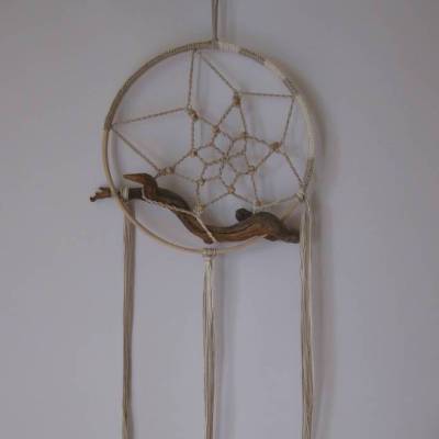 Traumfänger mit echtem Holz aus dem Frankenwald, Dreamcatcher, Dekoration, Fensterdekoration