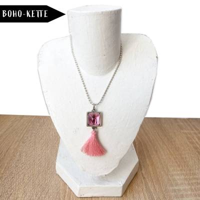 Boho-Kette Motiv Rheinturm 0211 & Quaste