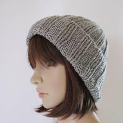 Strickmütze, Mütze, Beanie, Hipstermütze, formstabil durch elastische Wolle
