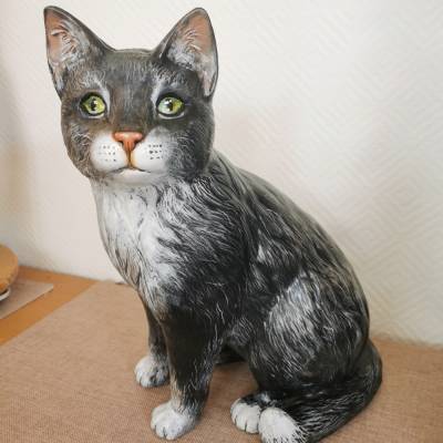 Tierurne handgemalt 1,7 L – Keramik Künstlerurne by Janus | Handarbeit & Unikat - Katze