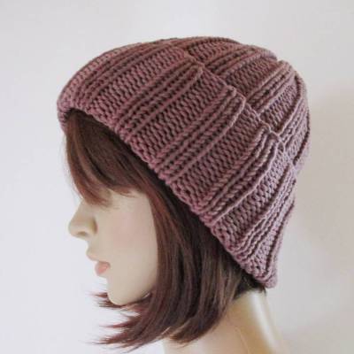 Strickmütze, Mütze, Beanie, Hipstermütze, formstabil durch elastische Wolle