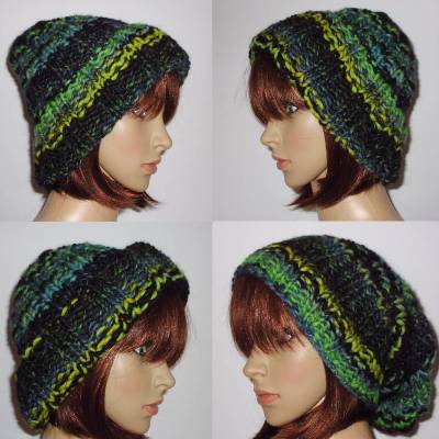 Warme Strickmütze, variabel tragbar, Mütze, Beanie, Grobstrickmütze, Hipstermütze